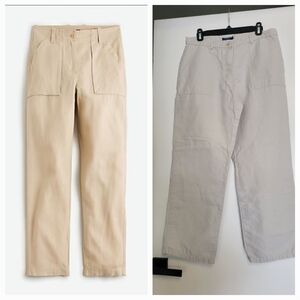 J.Crew Linen Cotton Cargo Casual Pants Size P12‎